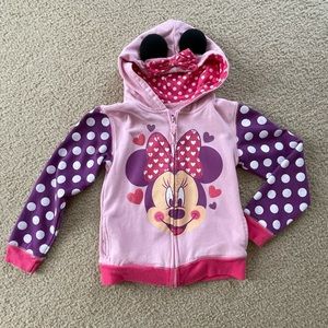 Disney Minnie Mouse Girls Hooded Sweatshirt
